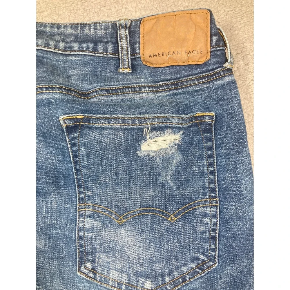 American Eagle‎ Jeans Men's 38x32 (36x31) Blue Distressed American Flex Denim